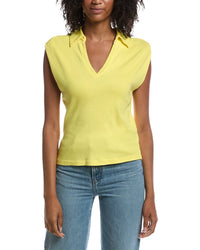 Michael Stars Michael Stars Faye Power Shoulder Polo Shirt