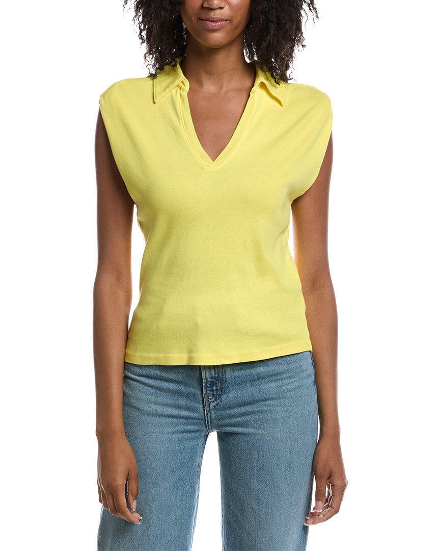 Michael Stars Michael Stars Faye Power Shoulder Polo Shirt