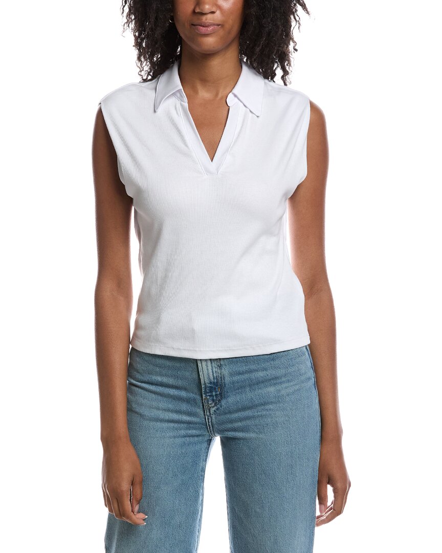 Michael Stars Michael Stars Ester Power Shoulder Polo Shirt