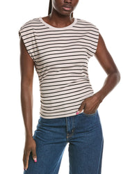 Michael Stars Michael Stars Joni Crewneck Power Shoulder Top