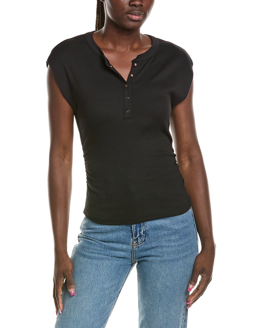 Michael Stars Michael Stars Joni Snap Henley Power Shoulder Top