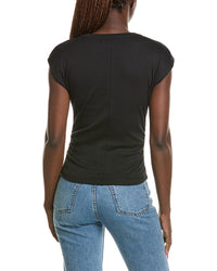 Michael Stars Michael Stars Joni Snap Henley Power Shoulder Top