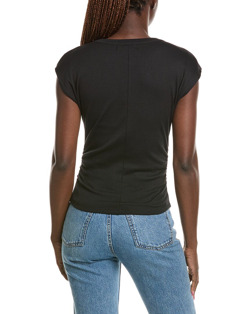 Michael Stars Michael Stars Joni Snap Henley Power Shoulder Top