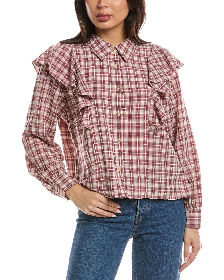 Lna Dru Ruffle Front Blouse