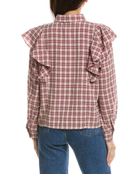 Lna Dru Ruffle Front Blouse