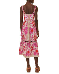 FARM Rio Farm Rio Maia Off-White Sleeveless Midi Dress
