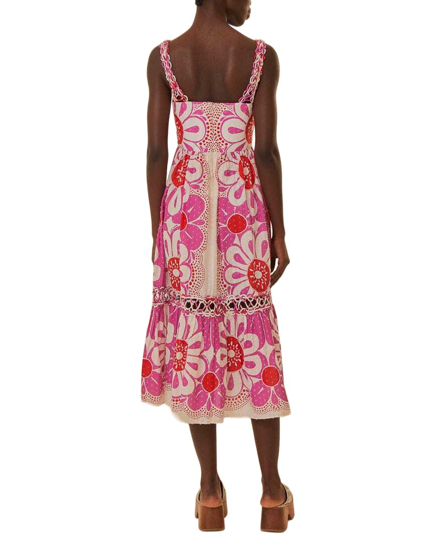 FARM Rio Farm Rio Maia Off-White Sleeveless Midi Dress