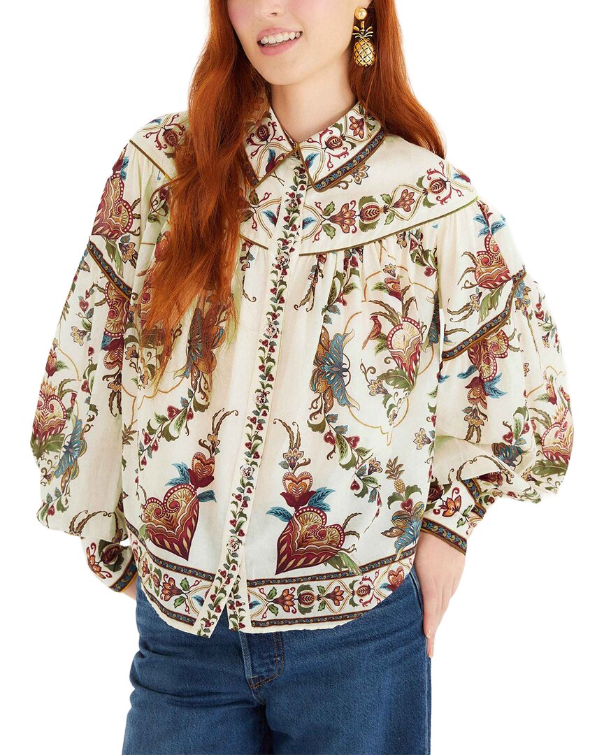 FARM Rio Farm Rio Majestic Hearts Cream Blouse
