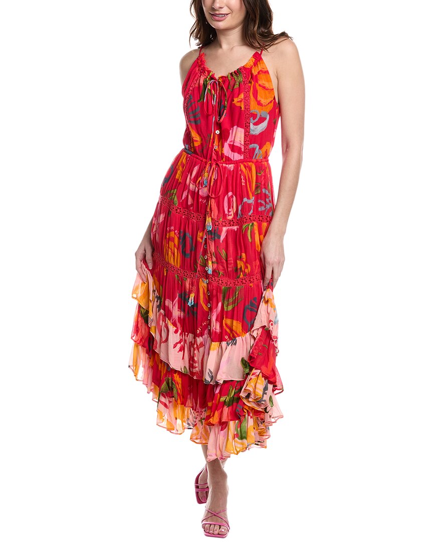 Farm Rio Lace-Trim Maxi Dress
