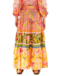 FARM Rio Farm Rio Mixed Pink Prints Midi Skirt