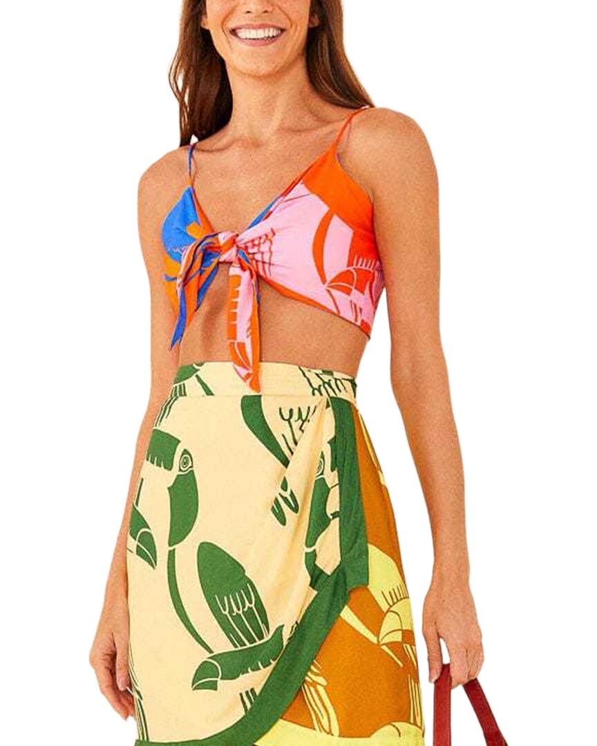 FARM Rio Farm Rio Mixed Rainbow Toucans Crop Top