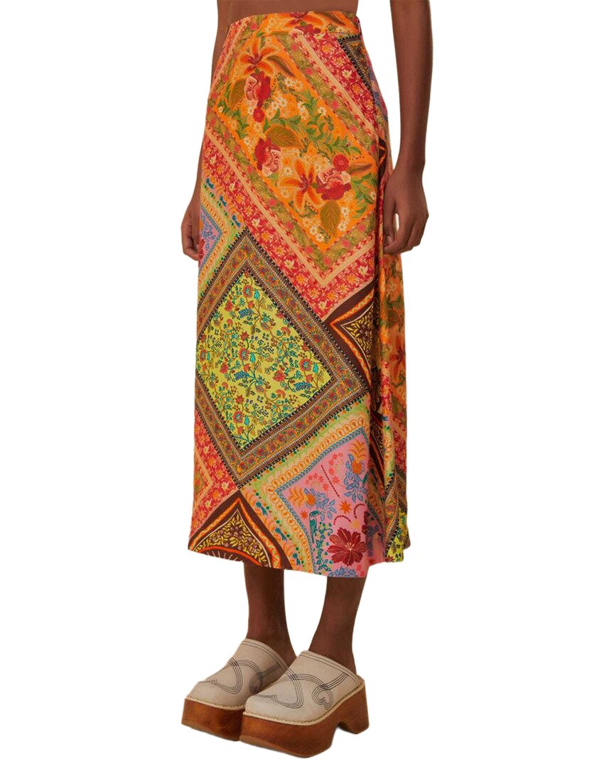 FARM Rio Farm Rio Mixed Scarves Multicolor Midi Skirt