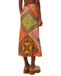 FARM Rio Farm Rio Mixed Scarves Multicolor Midi Skirt
