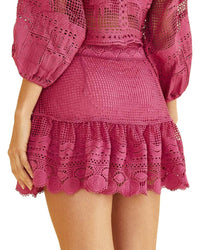 FARM Rio Farm Rio Morada Boa Guipire Pink Mini Skirt