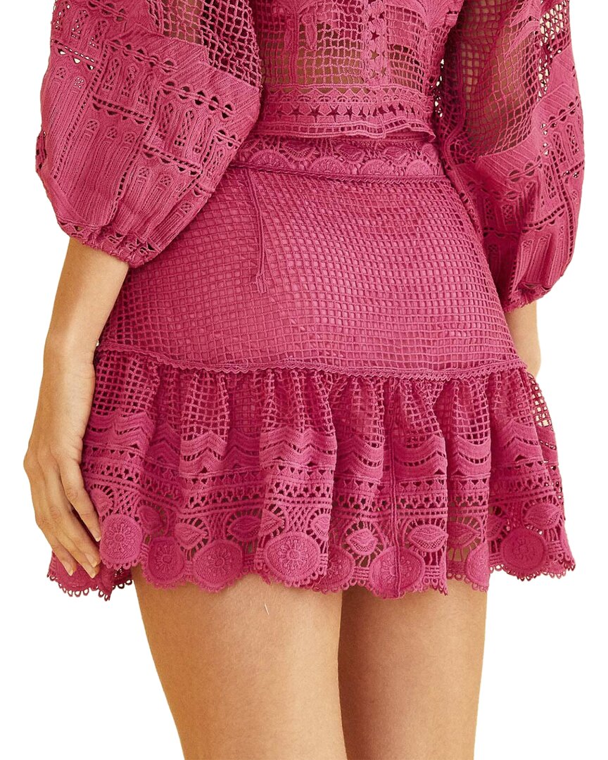 FARM Rio Farm Rio Morada Boa Guipire Pink Mini Skirt