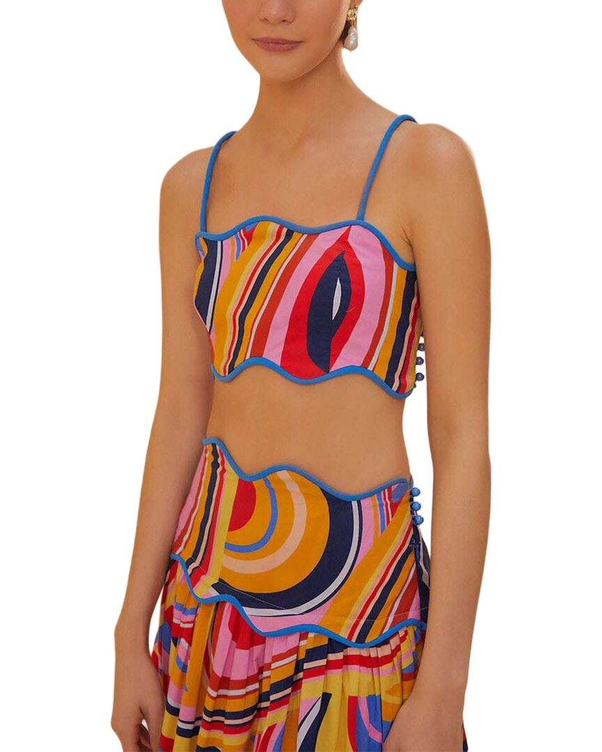 FARM Rio Farm Rio Multicolor Waves Crop Top