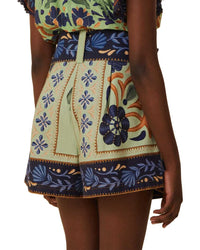 FARM Rio Farm Rio Ocean Tapestry Green Short