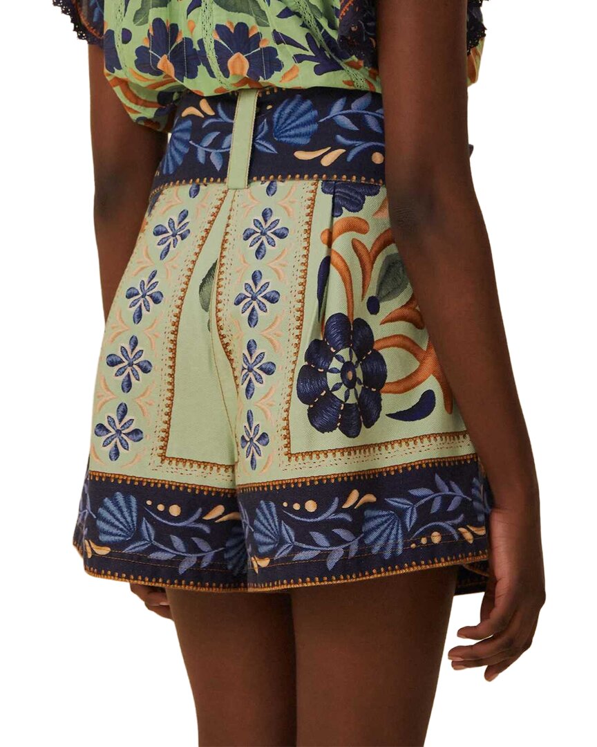FARM Rio Farm Rio Ocean Tapestry Green Short