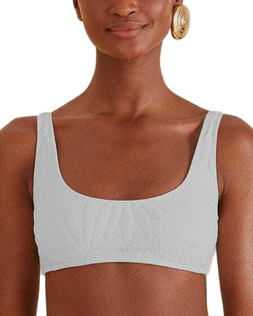 FARM Rio Farm Rio Off White Banana Matelassé Bikini Top