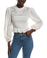 FARM Rio Farm Rio Off-White Smocked Blouse