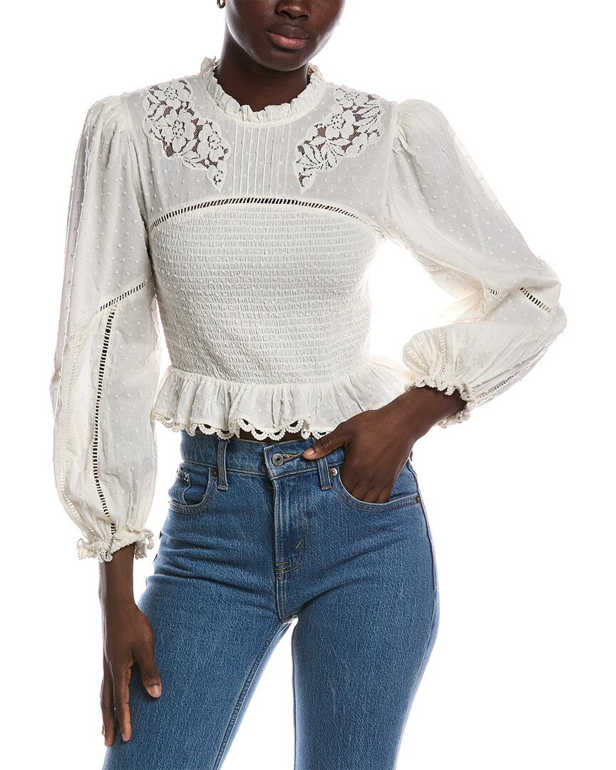 FARM Rio Farm Rio Off-White Smocked Blouse