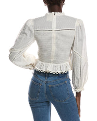 FARM Rio Farm Rio Off-White Smocked Blouse