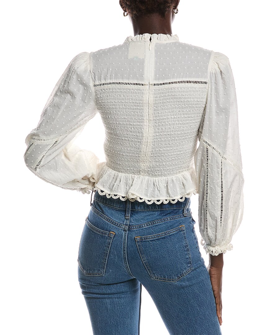 FARM Rio Farm Rio Off-White Smocked Blouse