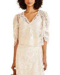 FARM Rio Farm Rio Off-White Butterfly Guipire Blouse