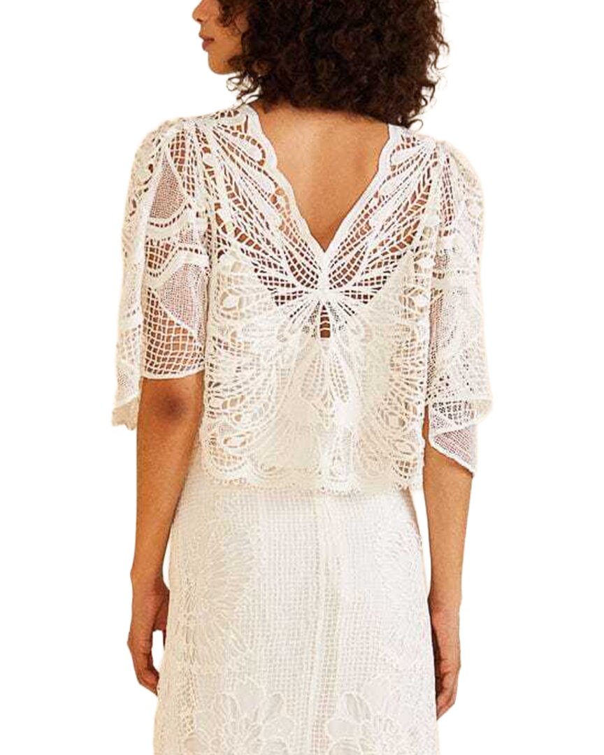 FARM Rio Farm Rio Off-White Butterfly Guipire Blouse