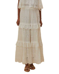 FARM Rio Farm Rio Off-White Low Waist Maxi Skirt