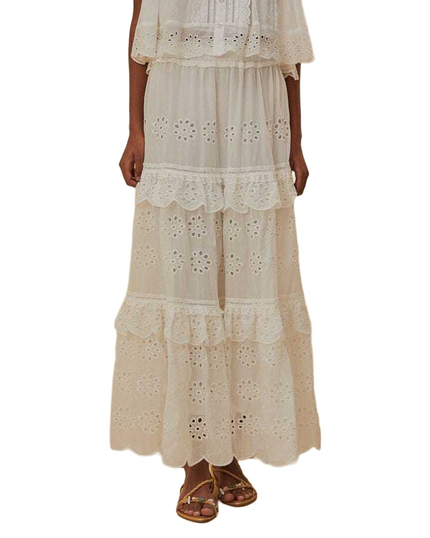 FARM Rio Farm Rio Off-White Low Waist Maxi Skirt