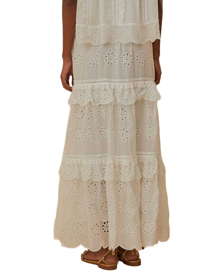 FARM Rio Farm Rio Off-White Low Waist Maxi Skirt