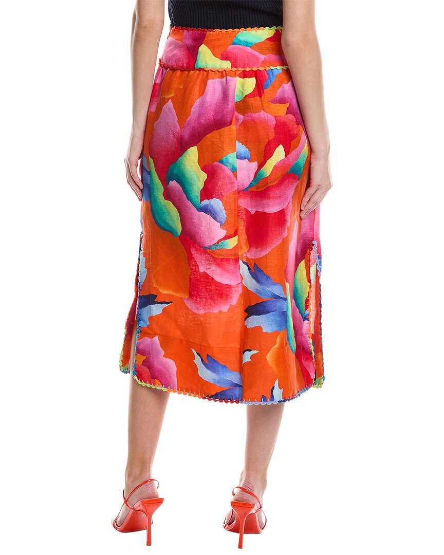 FARM Rio Farm Rio Ombre Chita Linen Midi Skirt