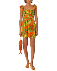 FARM Rio Farm Rio Orange Chic Pears Short Sleeves Mini Dress