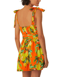FARM Rio Farm Rio Orange Chic Pears Short Sleeves Mini Dress