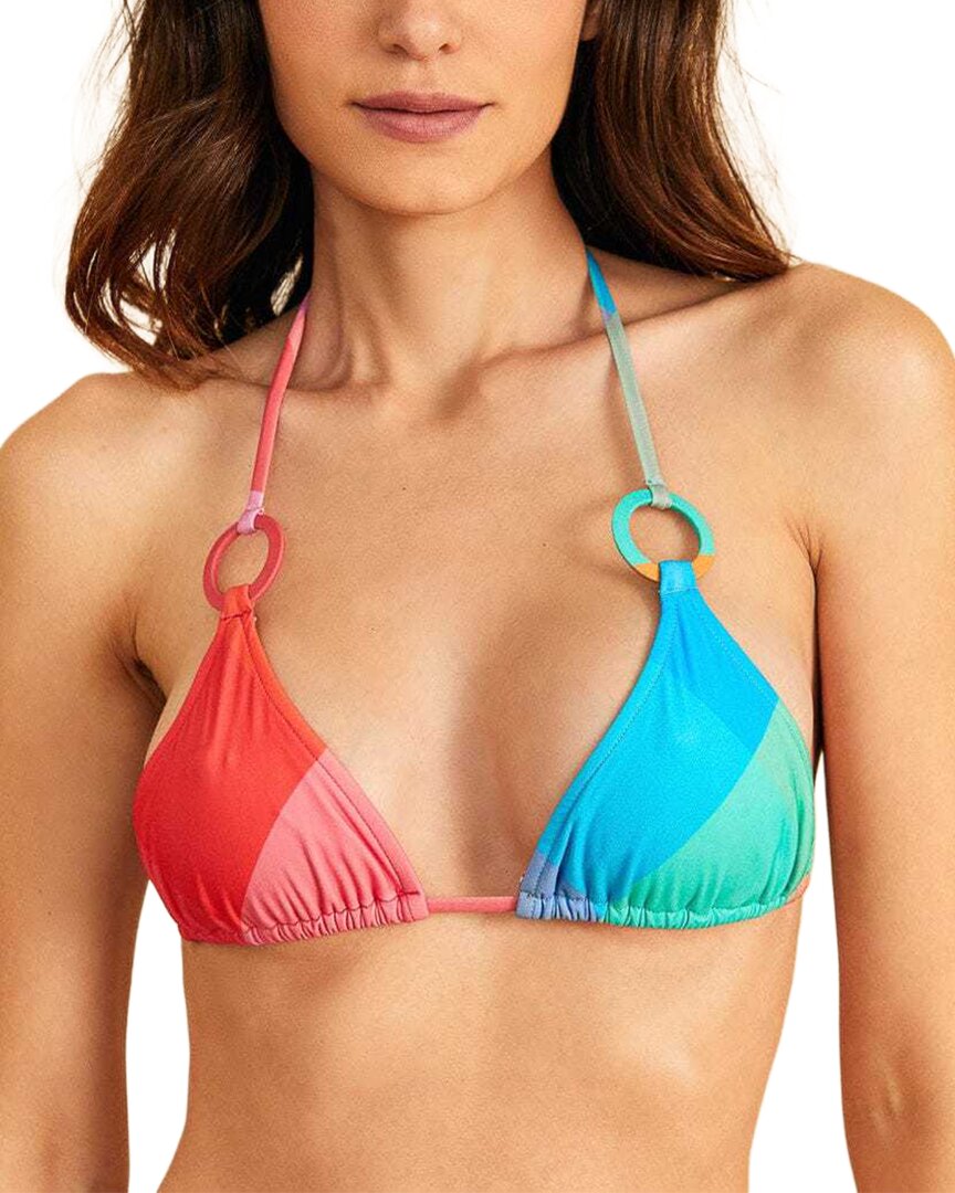 Farm Rio Painted Birds Blue Plaid Tie Side Bikini Bottom