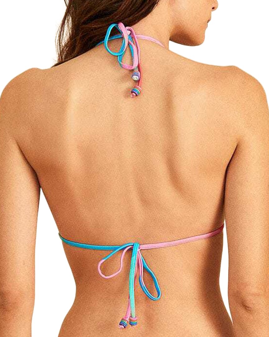 Farm Rio Painted Birds Blue Plaid Tie Side Bikini Bottom