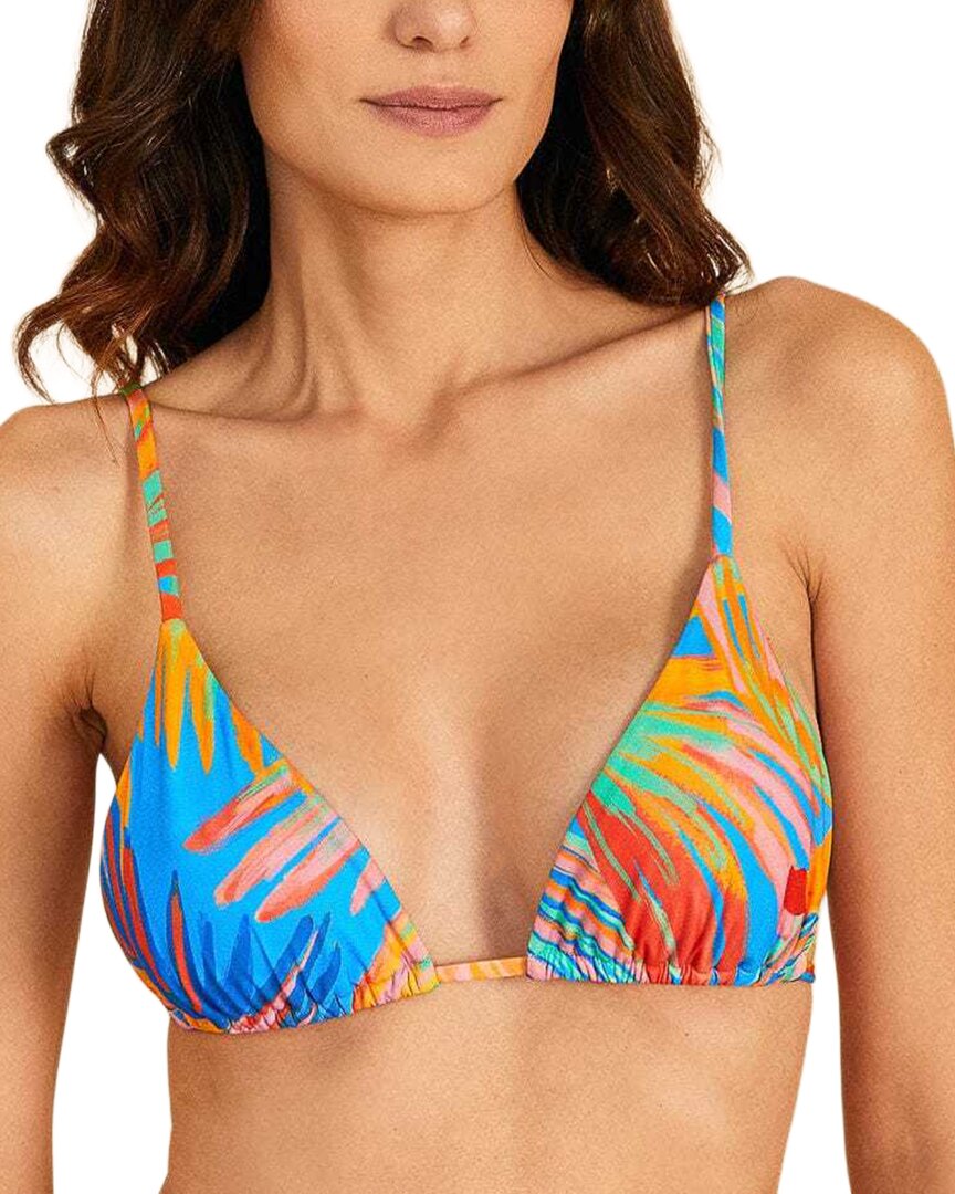 FARM Rio Farm Rio Painted Birds Blue Tie Side Bikini Top