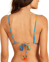 FARM Rio Farm Rio Painted Birds Blue Tie Side Bikini Top
