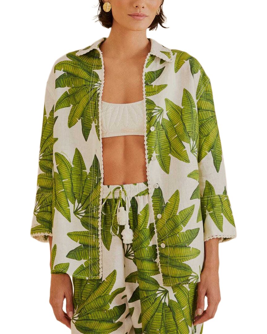 FARM Rio Farm Rio Linen Palm Fan Shirt