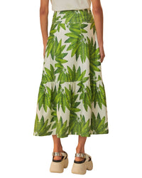 Farm Rio Palm Fan Off-White Maxi Skirt