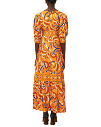 FARM Rio Farm Rio Palms Party Yellow Short Sleeve Maxi Dress