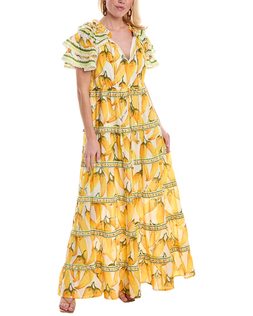 FARM Rio Farm Rio Swiss Dot Tiered Maxi Dress