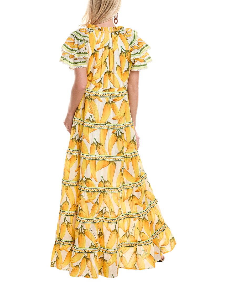 FARM Rio Farm Rio Swiss Dot Tiered Maxi Dress