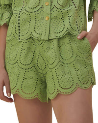 FARM Rio Farm Rio Pineapple Eyelet Green Shorts
