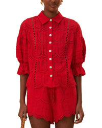 FARM Rio Farm Rio Pineapple Eyelet Blouse