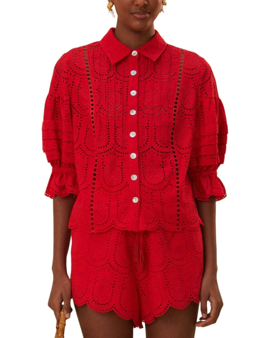 FARM Rio Farm Rio Pineapple Eyelet Blouse