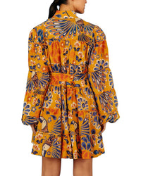 FARM Rio Farm Rio Pineapple Flowers Yellow Mini Dress