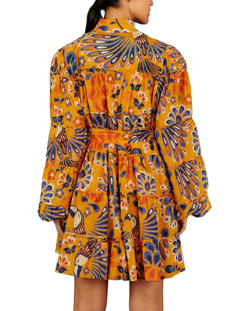 FARM Rio Farm Rio Pineapple Flowers Yellow Mini Dress