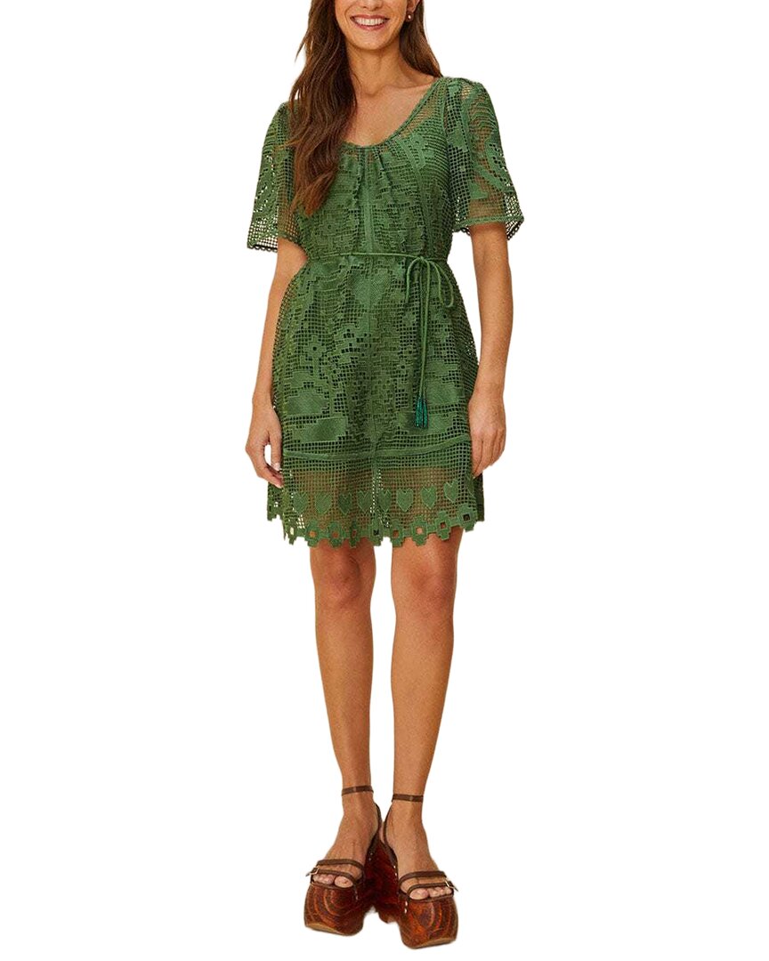 FARM Rio Farm Rio Pineapple Guipure Green Mini Dress